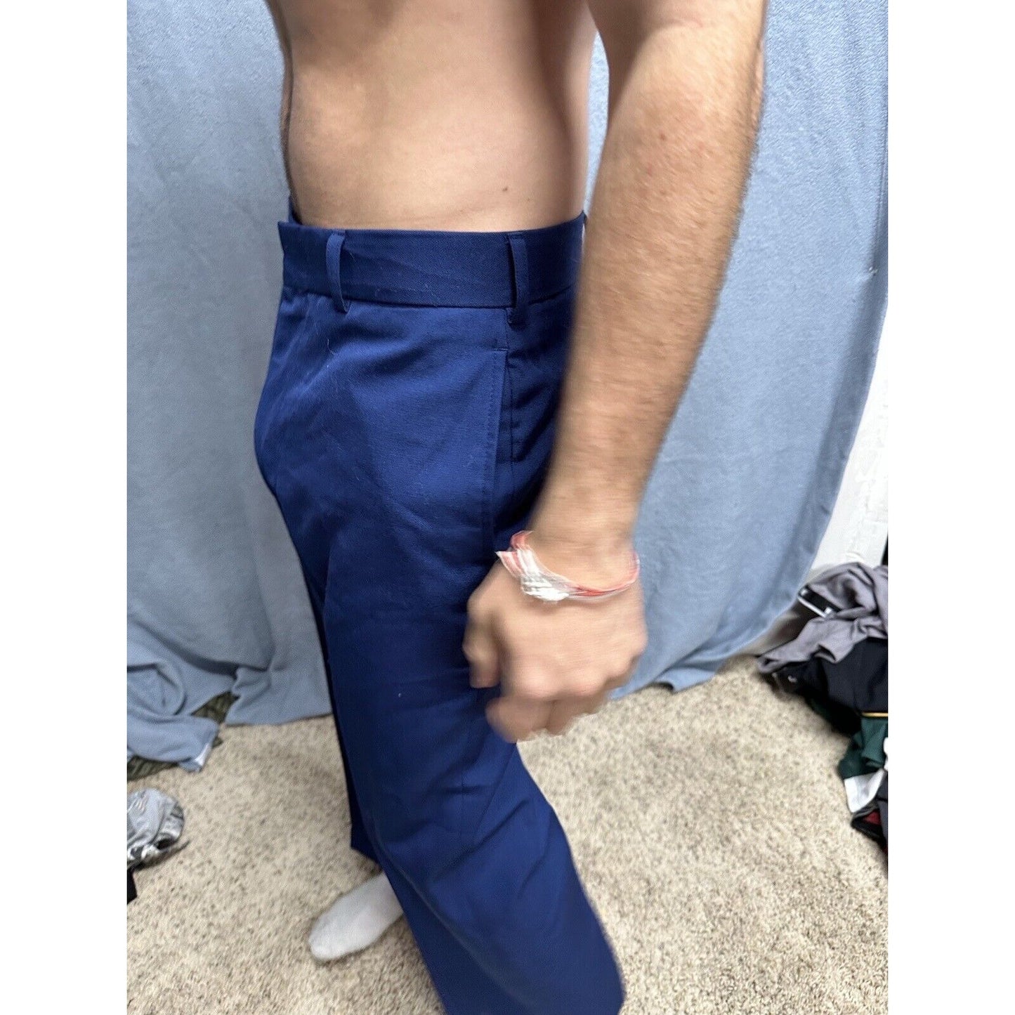 Men’s Usmc Trousers Uniform Pants Marines 33S Poly Wool Blue