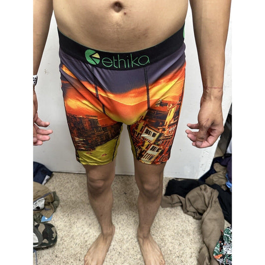 Men’s European Sunset Orange Ethika Large Boxer Briefs