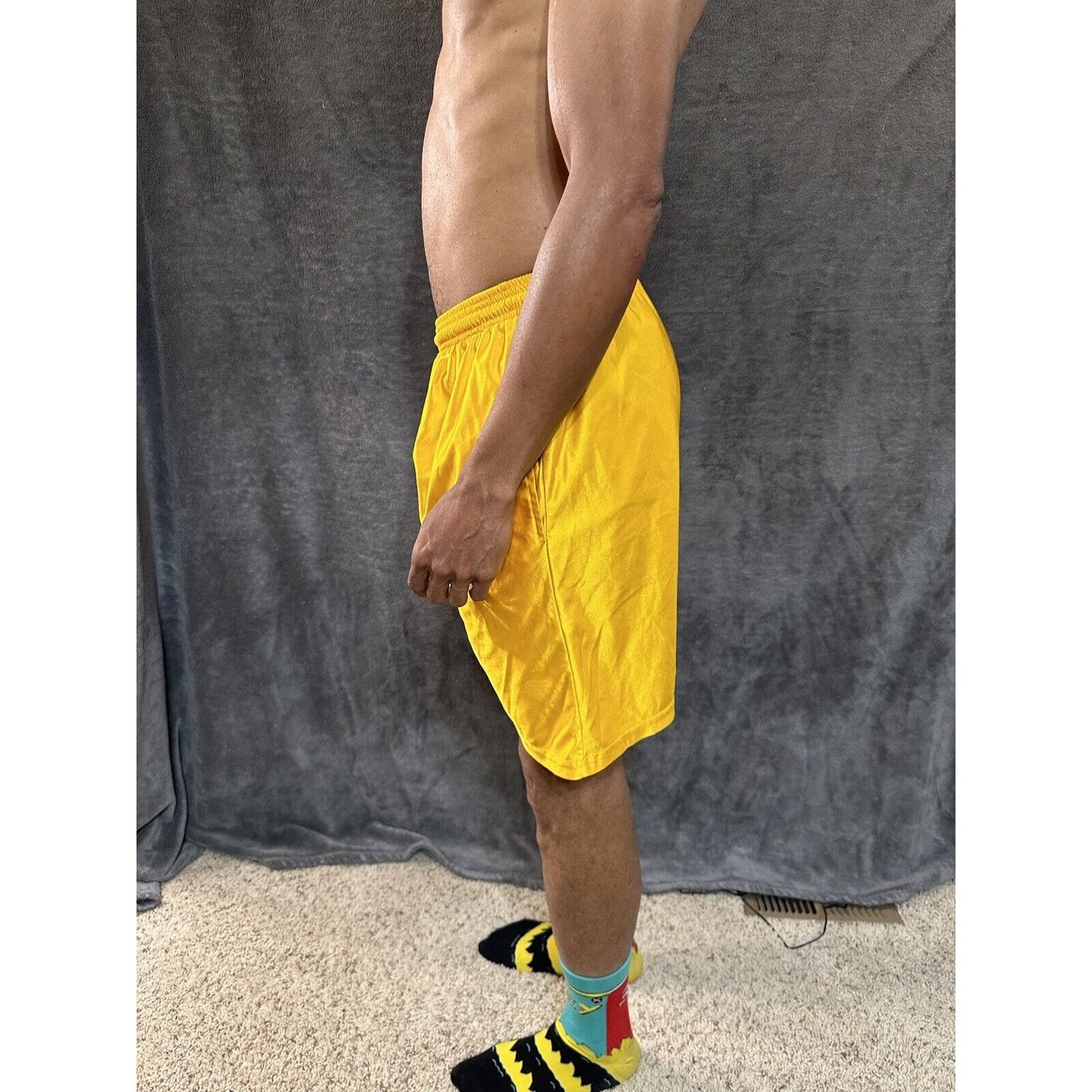 Men’s Gold Dazzle Medium Russell Athletic Shorts With Pockets