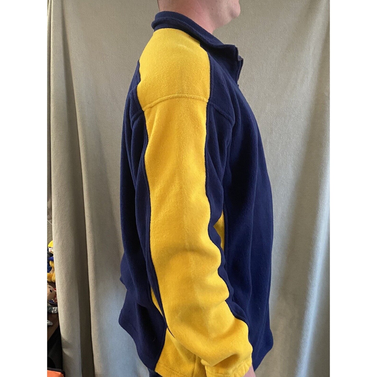 Michigan State Team Starter Yellow Blue Mens XL Polyester Fleece Full-zip NWT