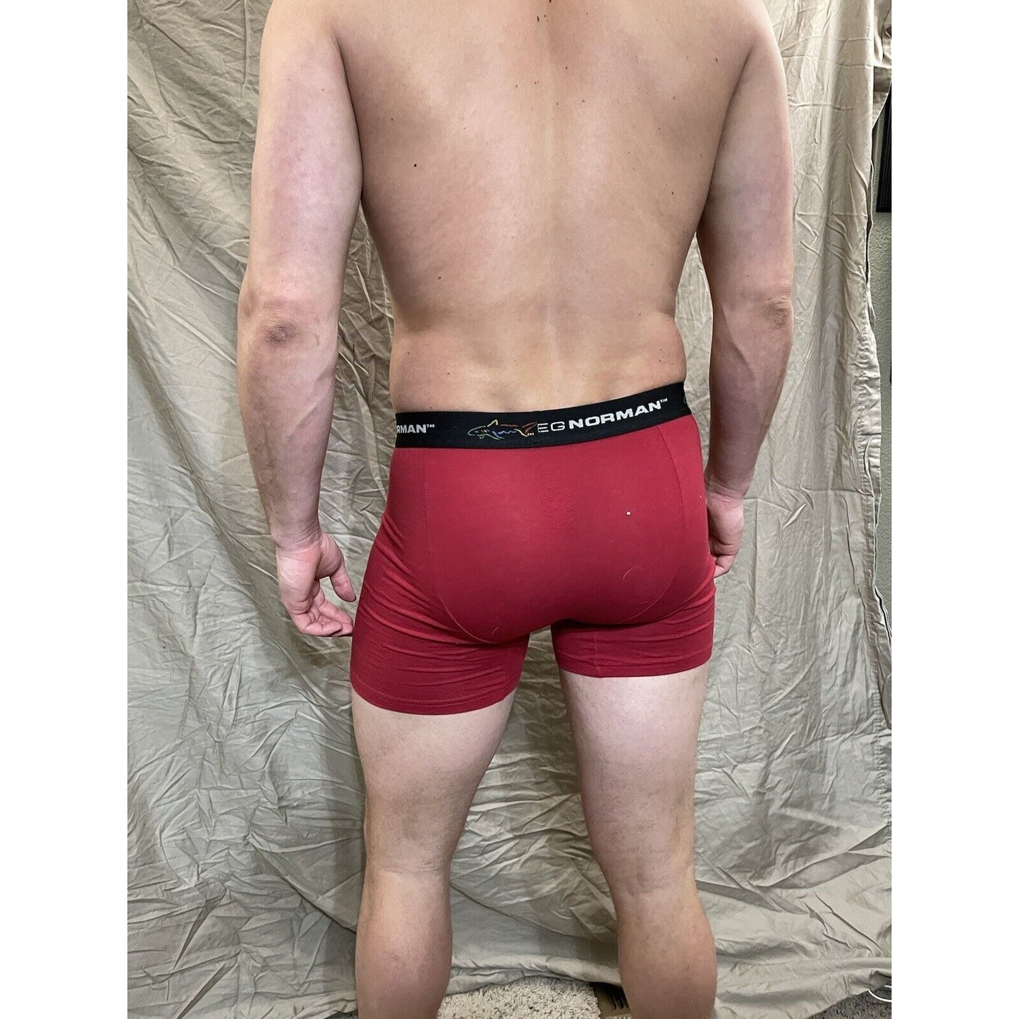 men's greg norman red small compression shorts