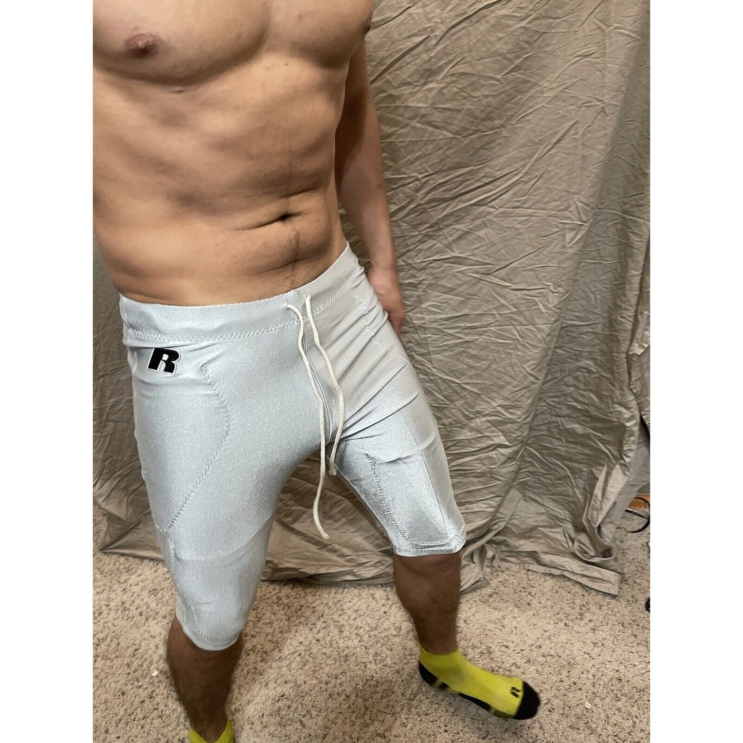 Men's silver russell athletic football pants Small