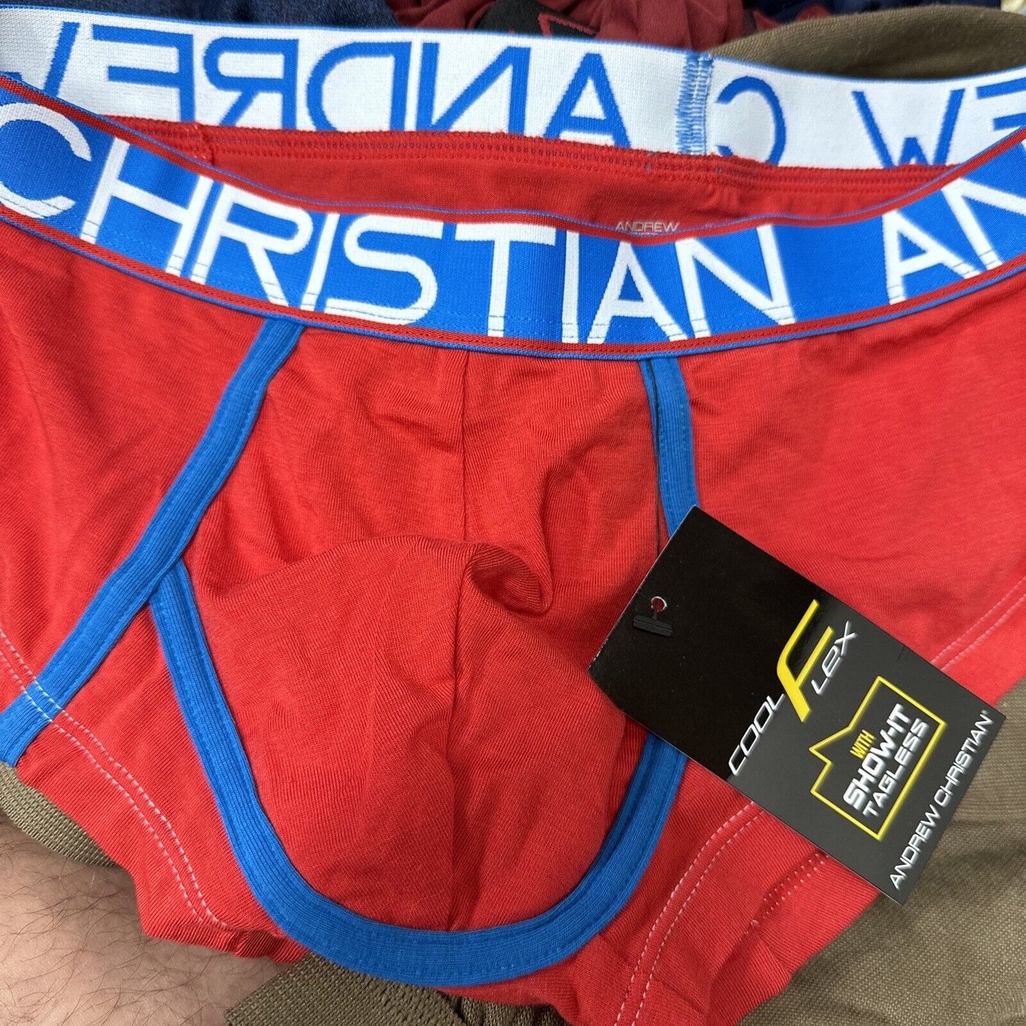 Andrew Christian Small Red Cool Flex Briefs