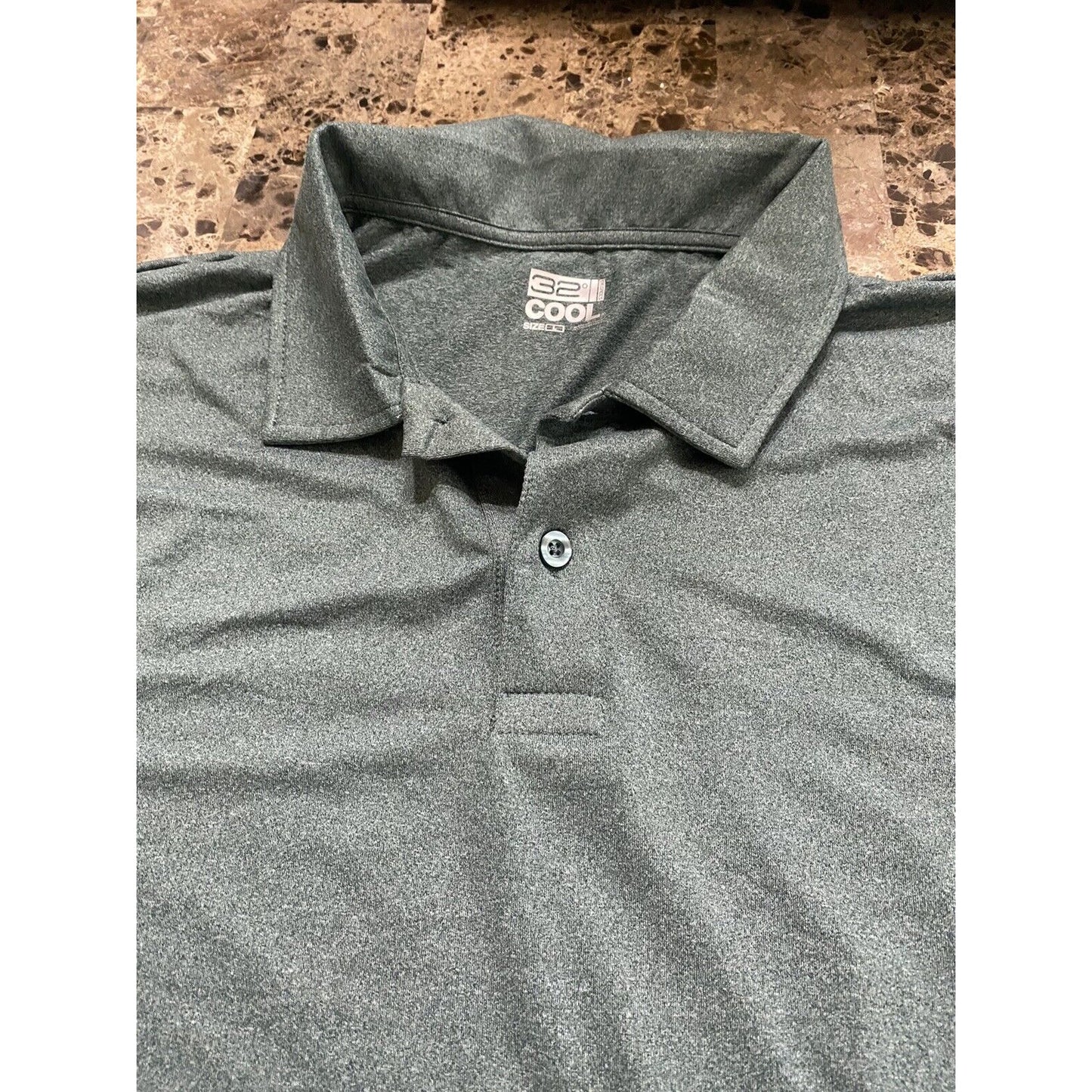 32 Degrees Cool Men’s Large Green 1/4 Button Athletic Polo Shirt