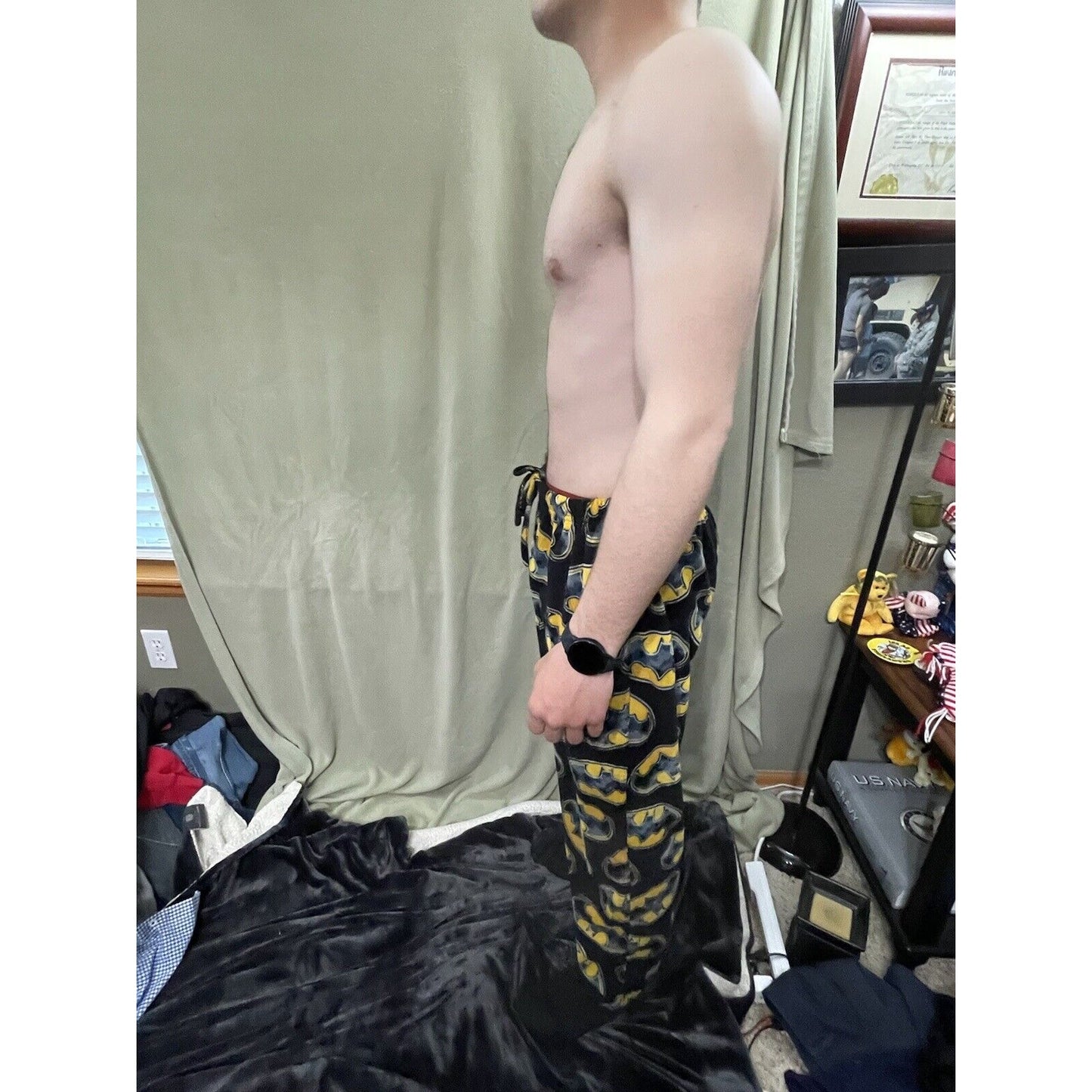Men’s Large Batman Flannel Pajamas Sleepwear