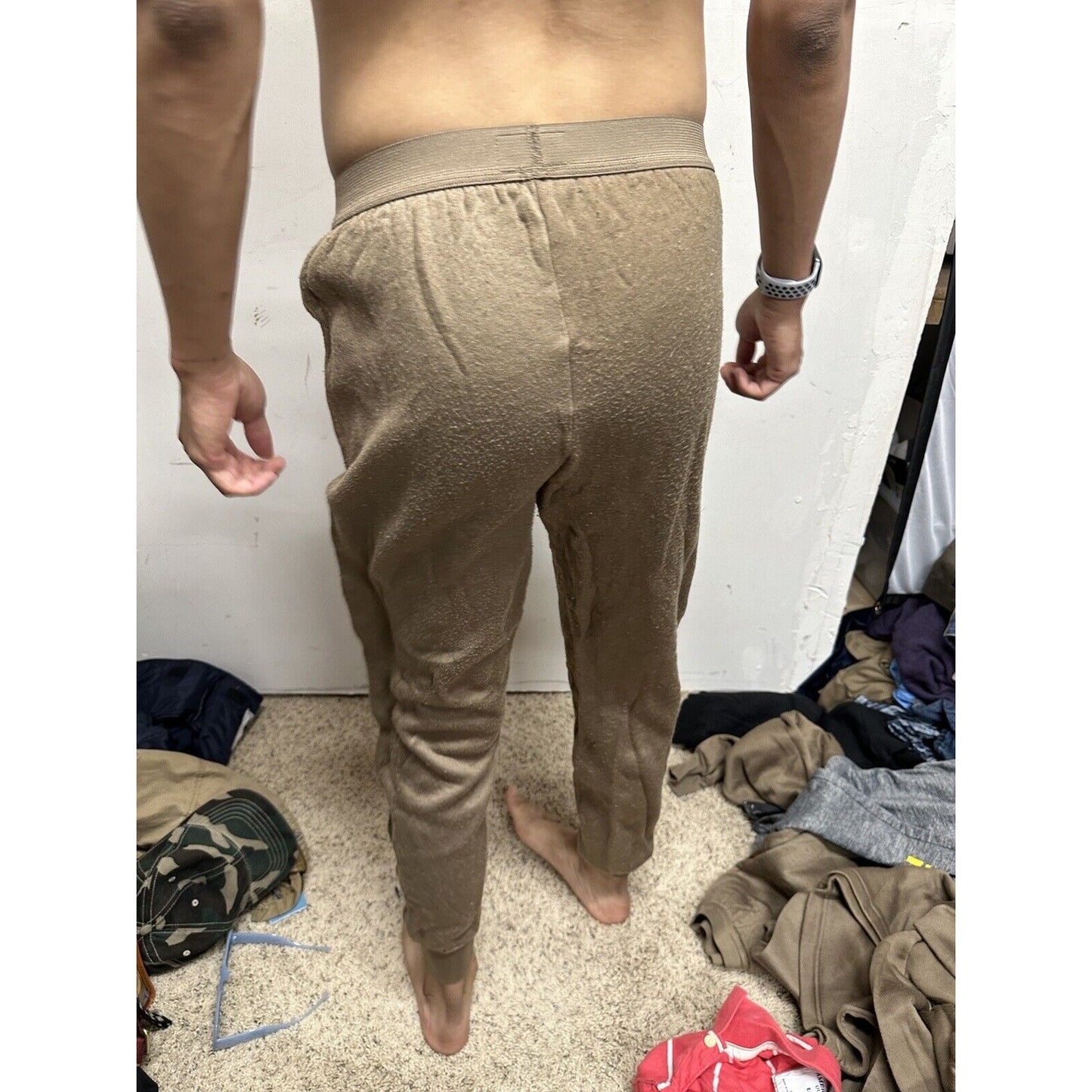 Men’s Brown Drawers Cold Weather Polypropylene Military Long Underwear Large