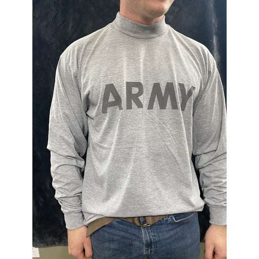 Genuine US ARMY PT PHYSICAL FITNESS  Gray Long Sleeves T-shirt Large