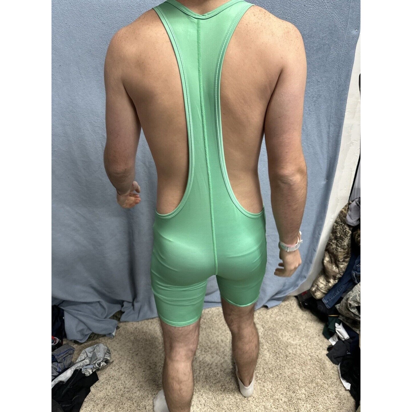 Men’s Medium Green Tauwell Wrestling Singlet
