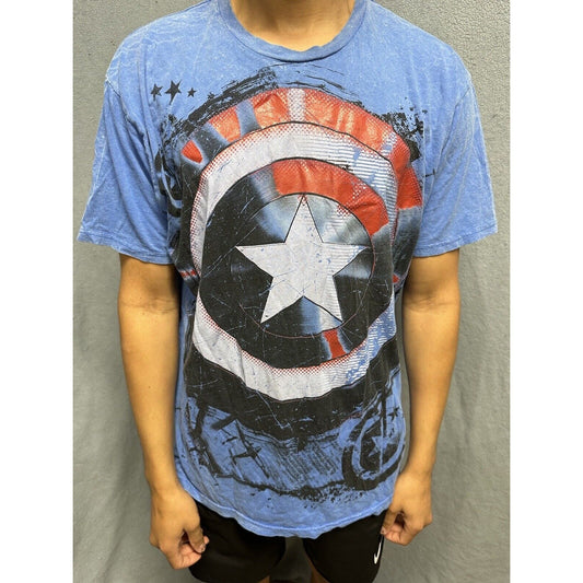 Men’s Blue Captain America Large Tshirt Short Sleeve