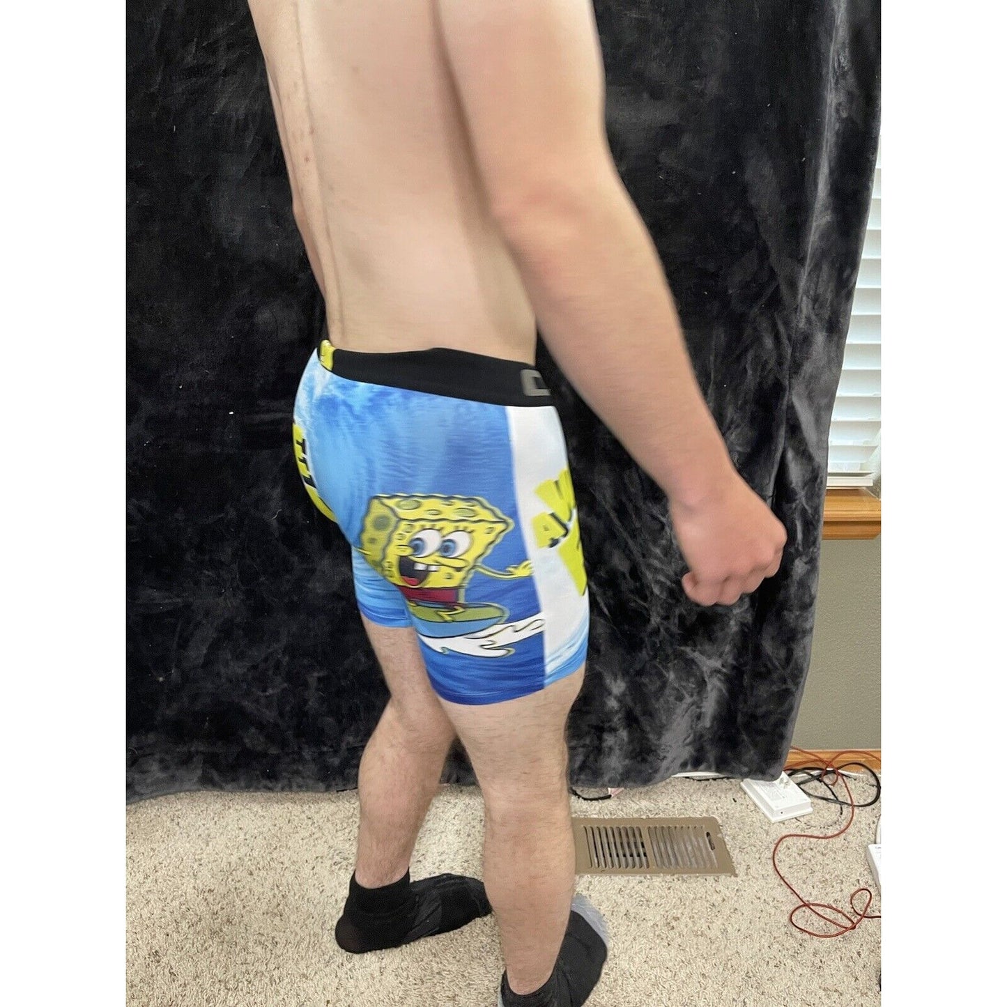 Men’s Crazy Boxer Spongebob Squarepants Size Medium Boxer Briefs Blue