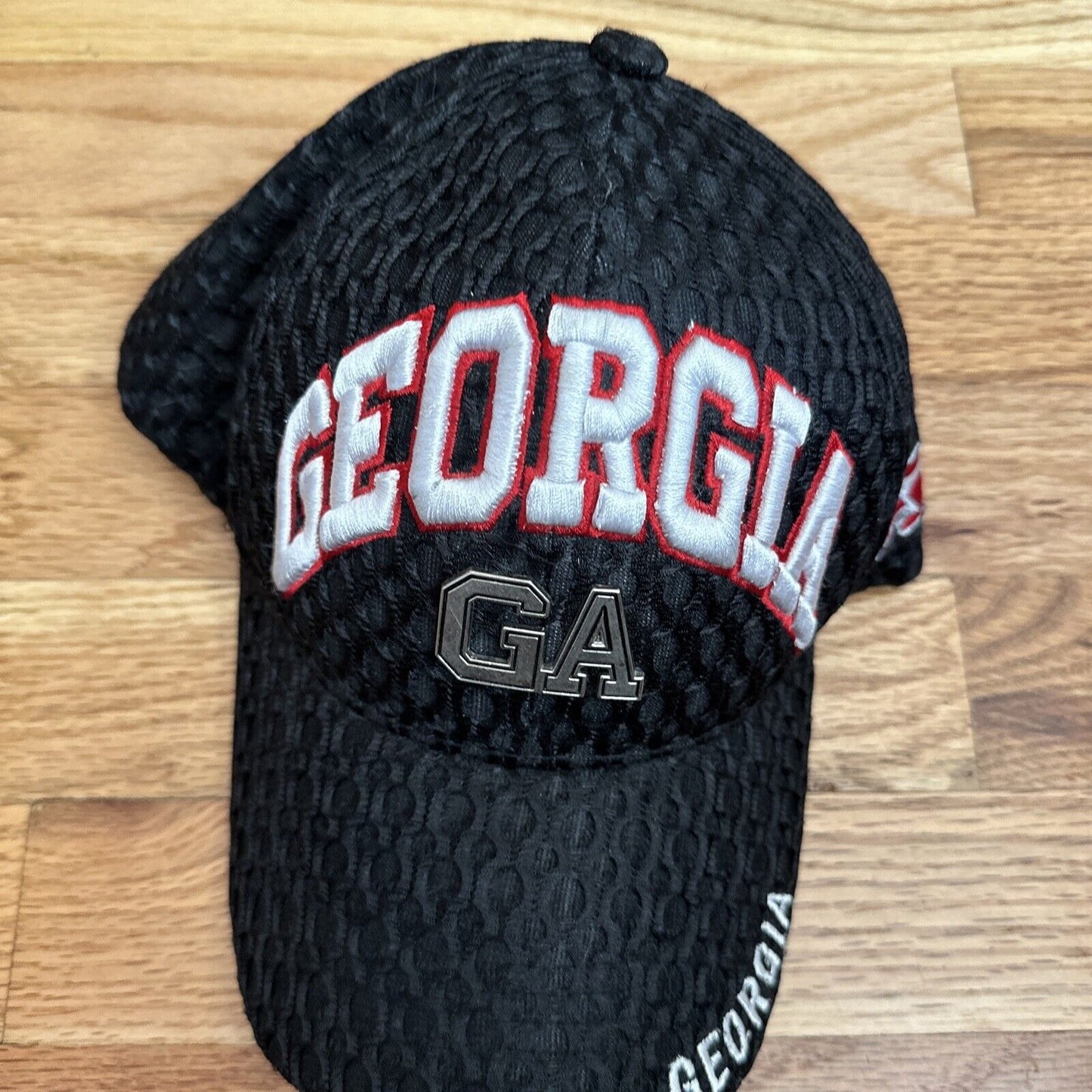 State of Georgia black baseball cap hat cap together