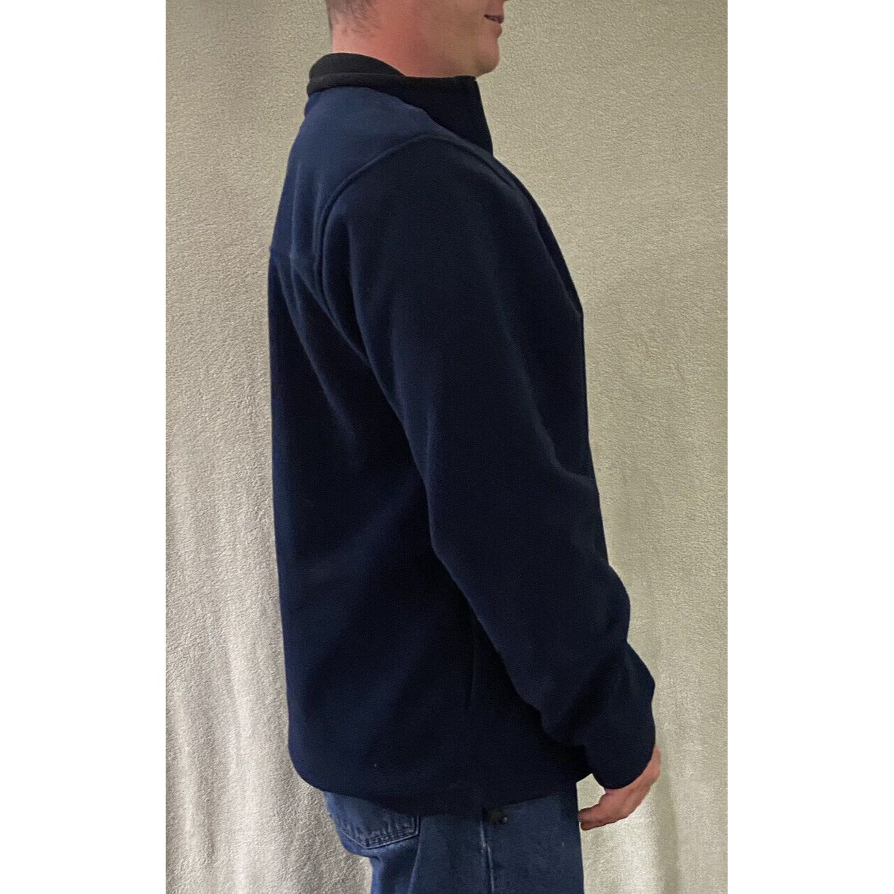 Old Navy Men’s XL Navy Blue Logo Polyester Quarter-zip Soft Pullover Jacket