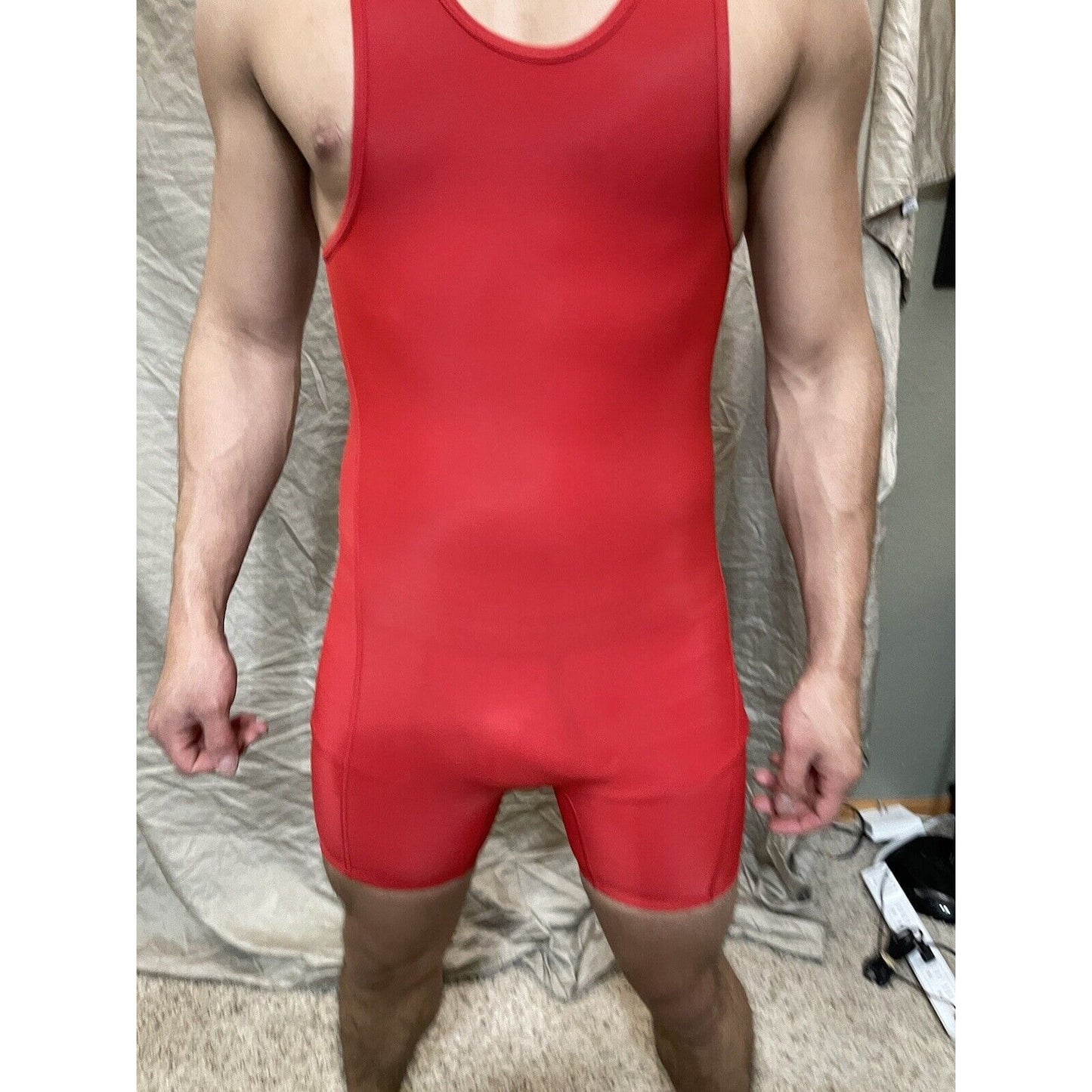 Boy's Youth Large Red Wrestling Singlet Alleson Athletic