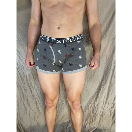 men's u.s. polo assn small gray boxer briefs