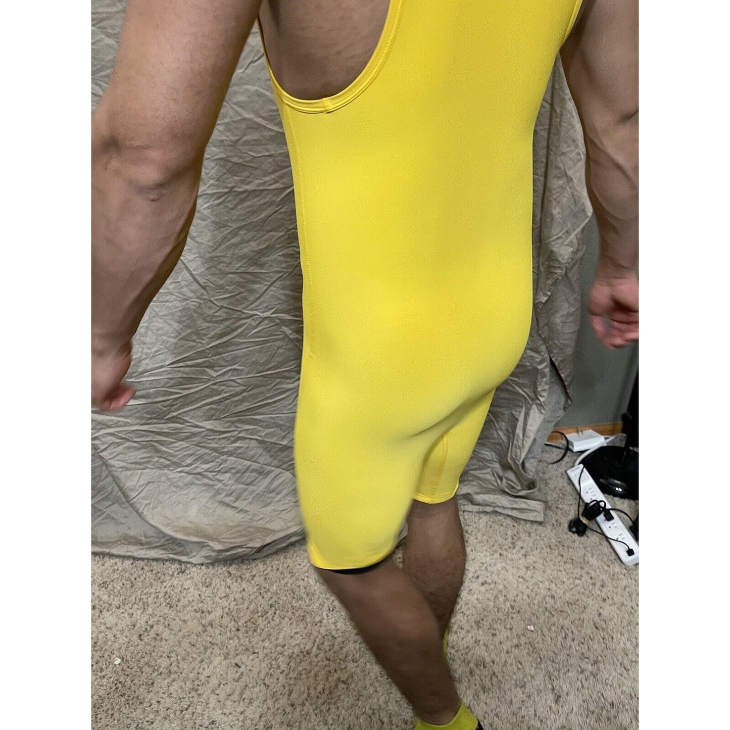 Men's Yellow XS extra small wrestling singlet alleson athletic