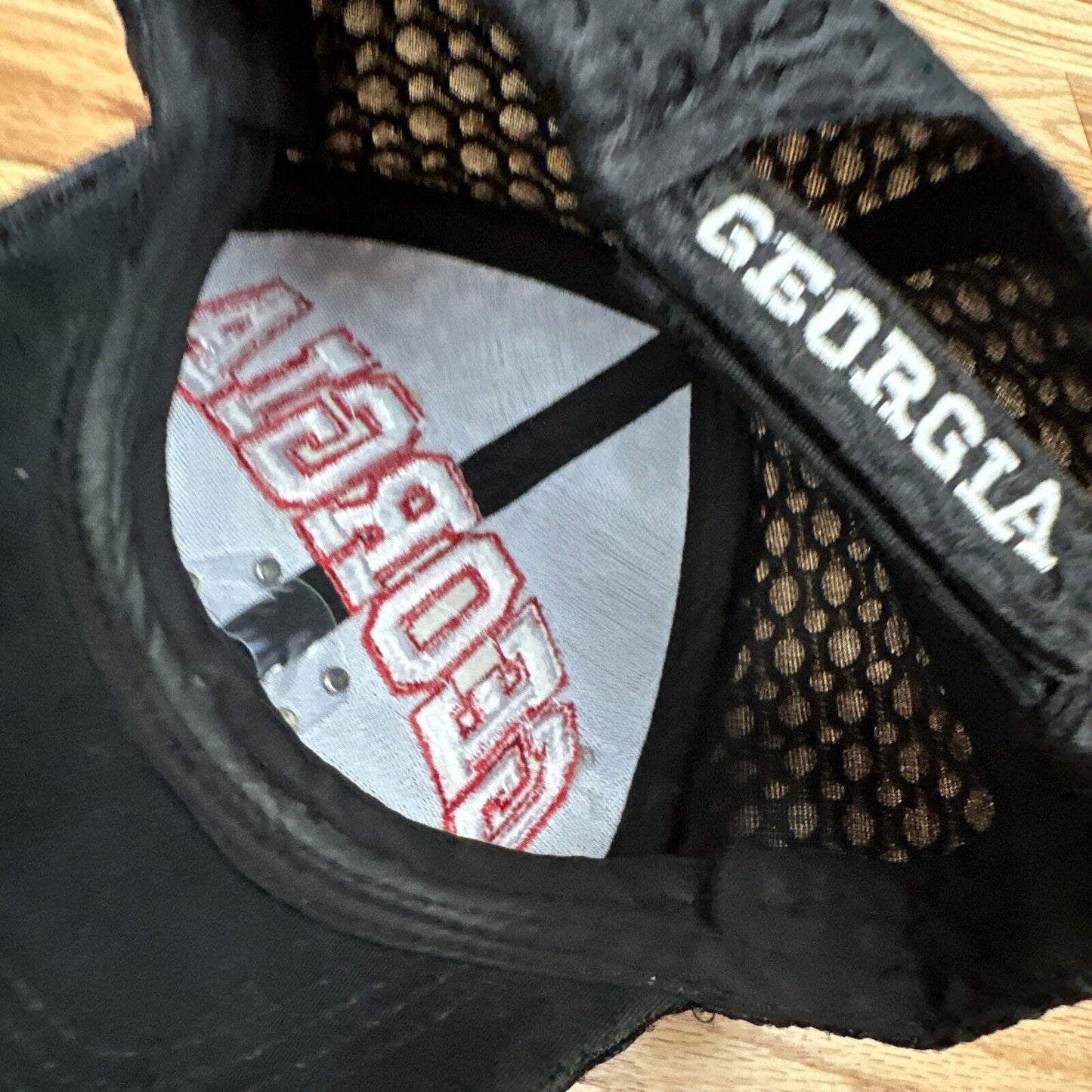 State of Georgia black baseball cap hat cap together