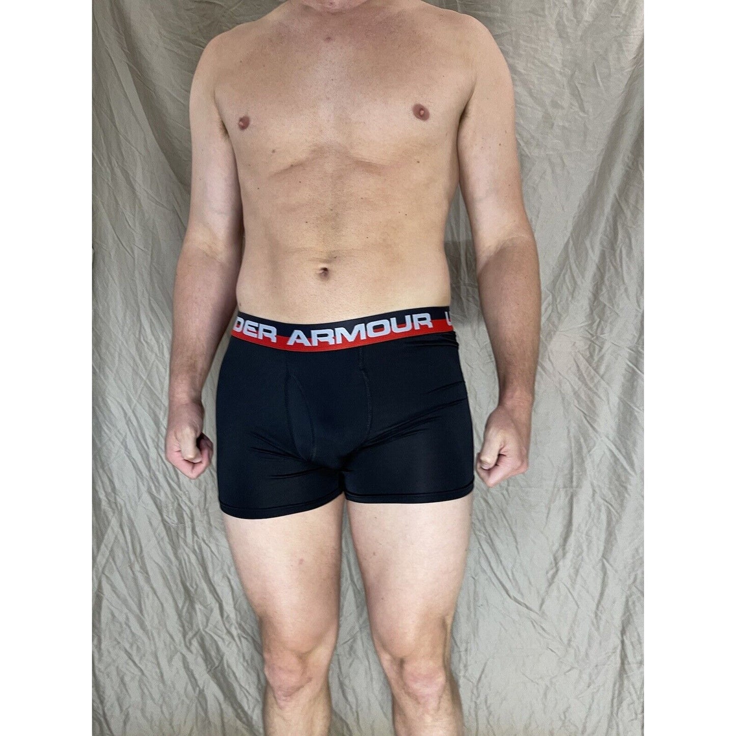 boys under armour black boxerjock red and black band youth XL