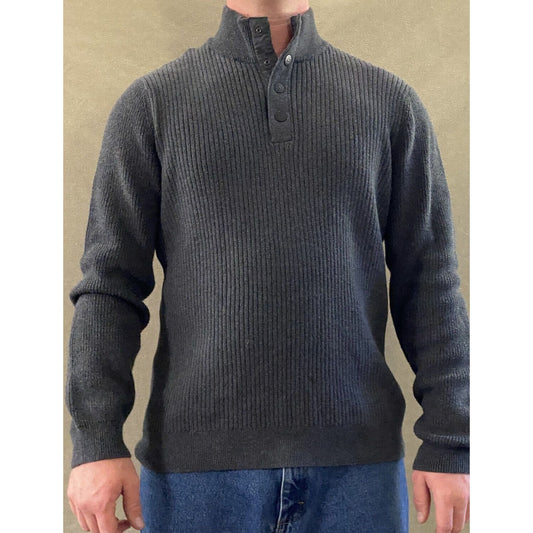 Express Men's XL Gray Cable Knit Pullover Cotton Sweater