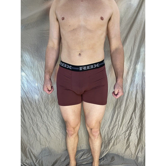 men's Maroon rbx Medium compression boxer briefs