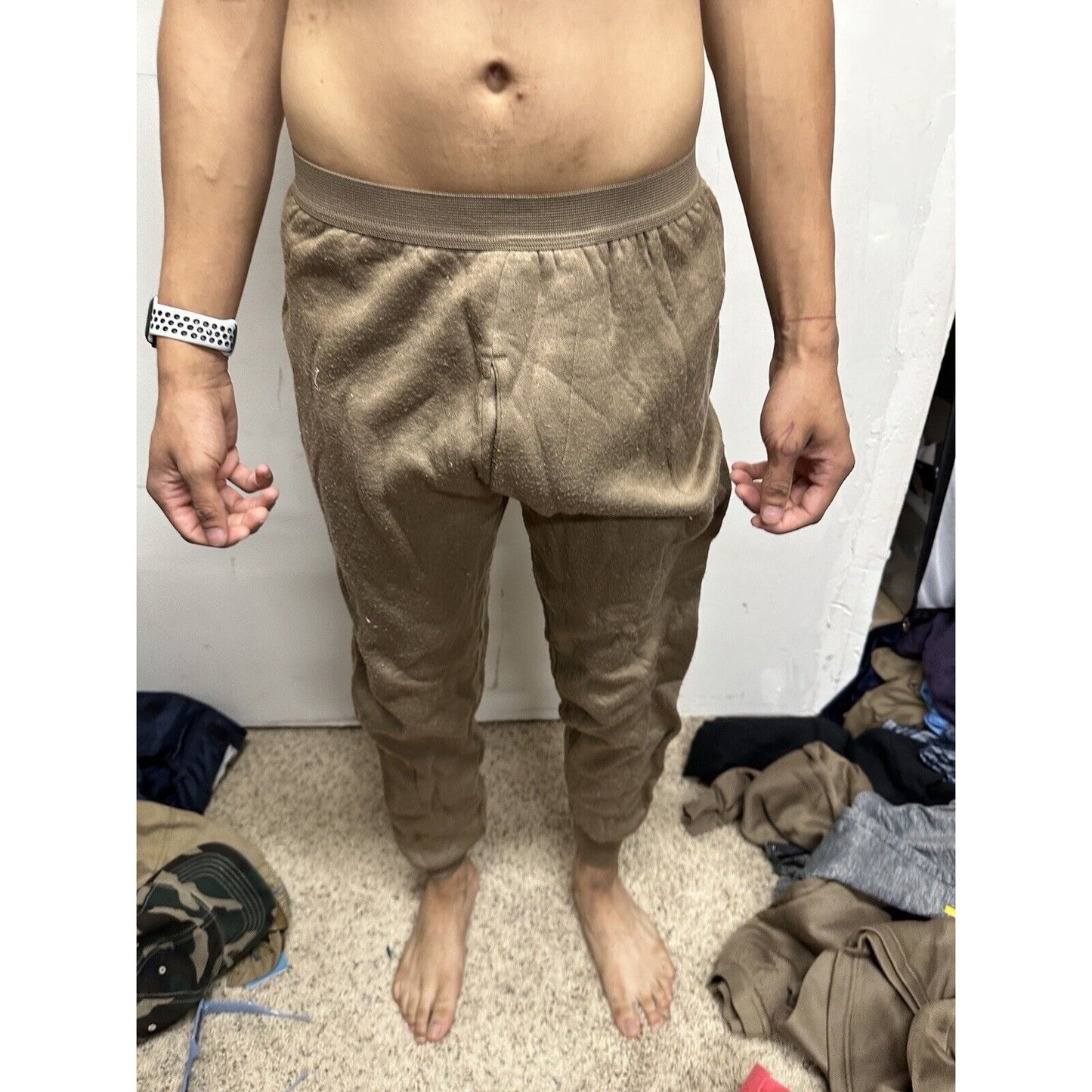 Men’s Brown Drawers Cold Weather Polypropylene Military Long Underwear Large