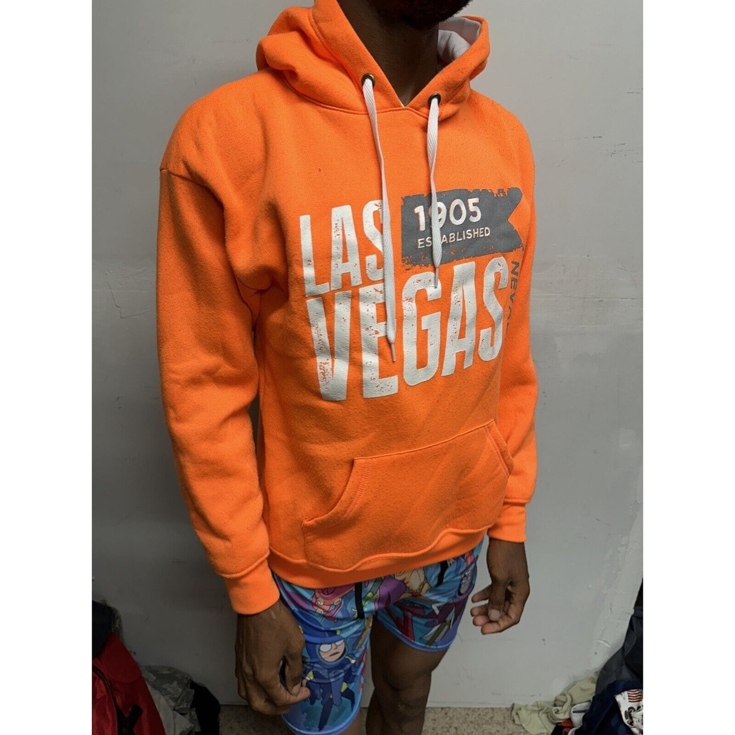 Men’s Neon Orange Wear Code Medium Las Vegas Pull Over Hoodie