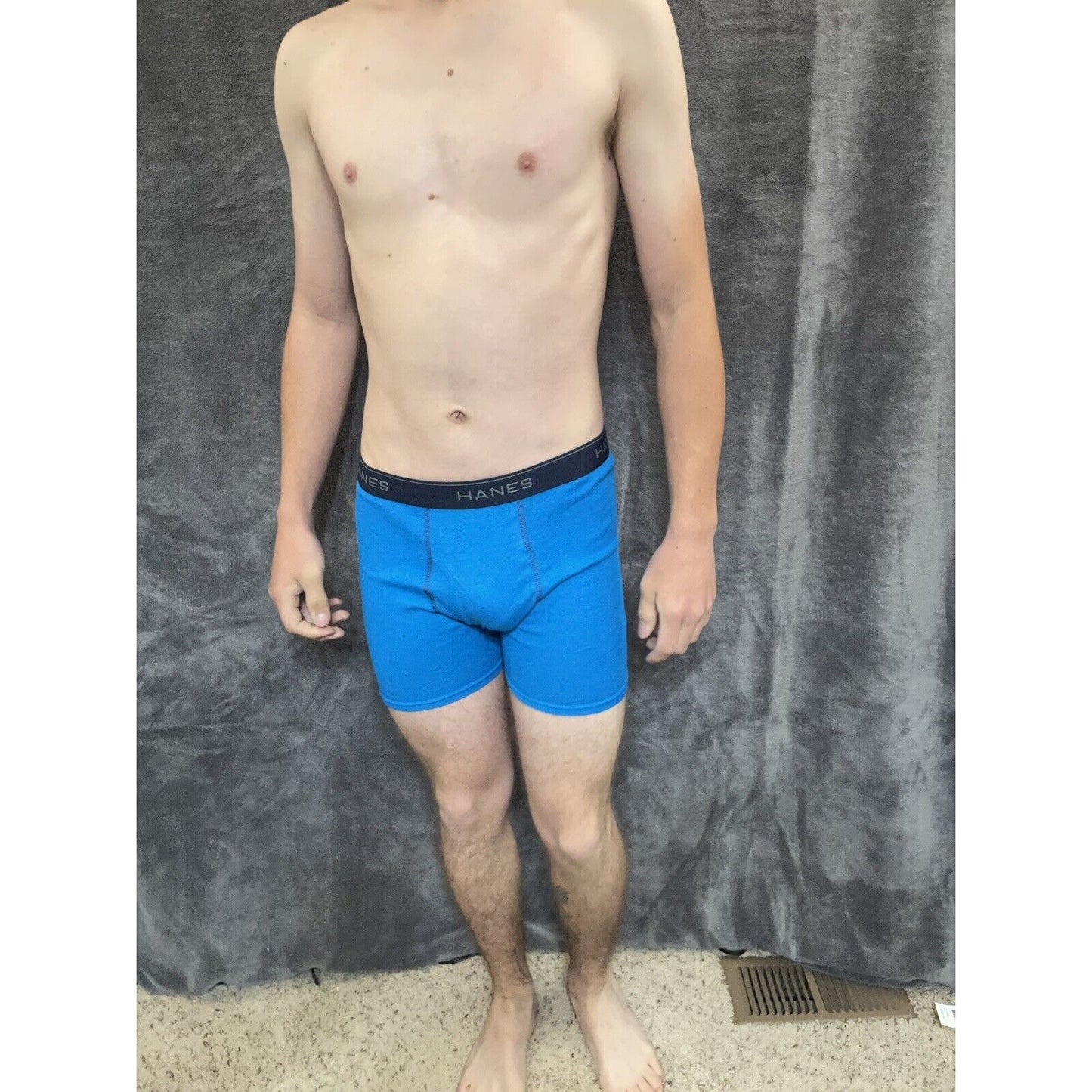 boy's Hanes youth XL Aqua With Dark Blue boxer brief