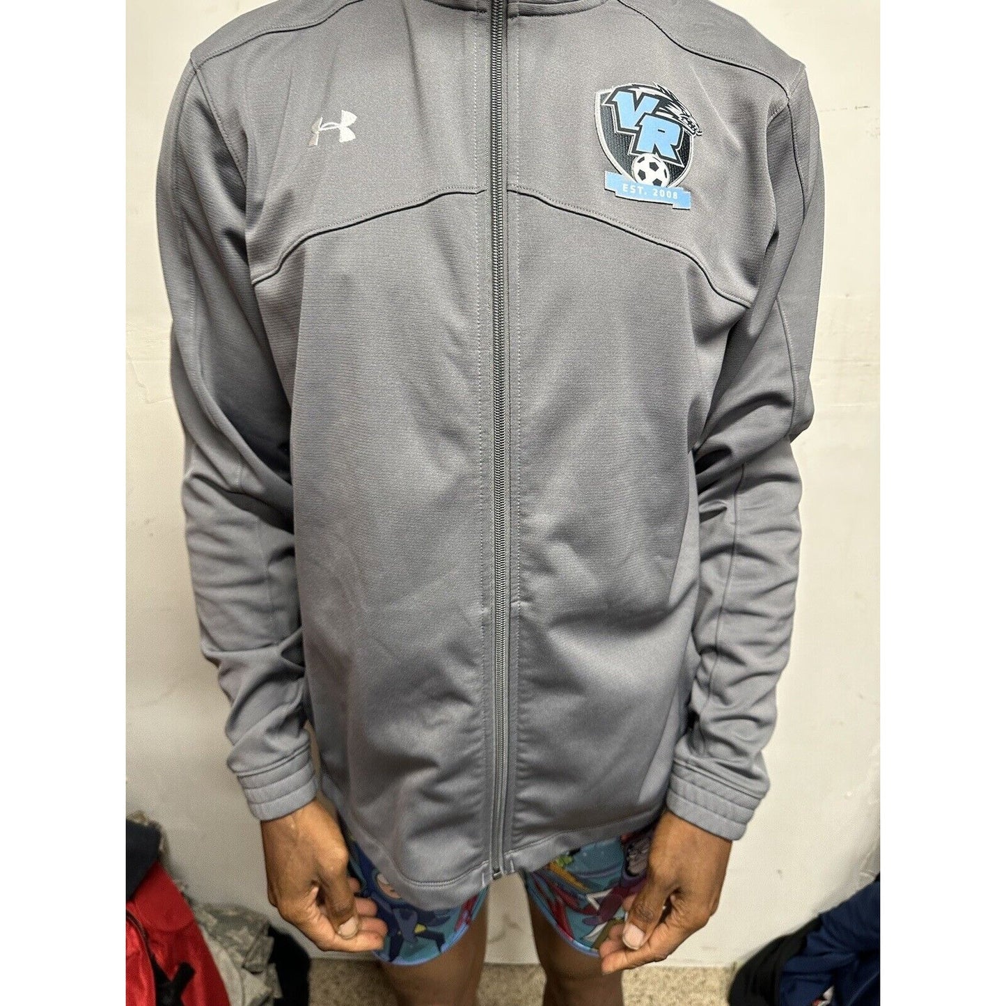 Men’s Gray Under Armour Large Visit Ridge High School Soccer Full Zip Jacket