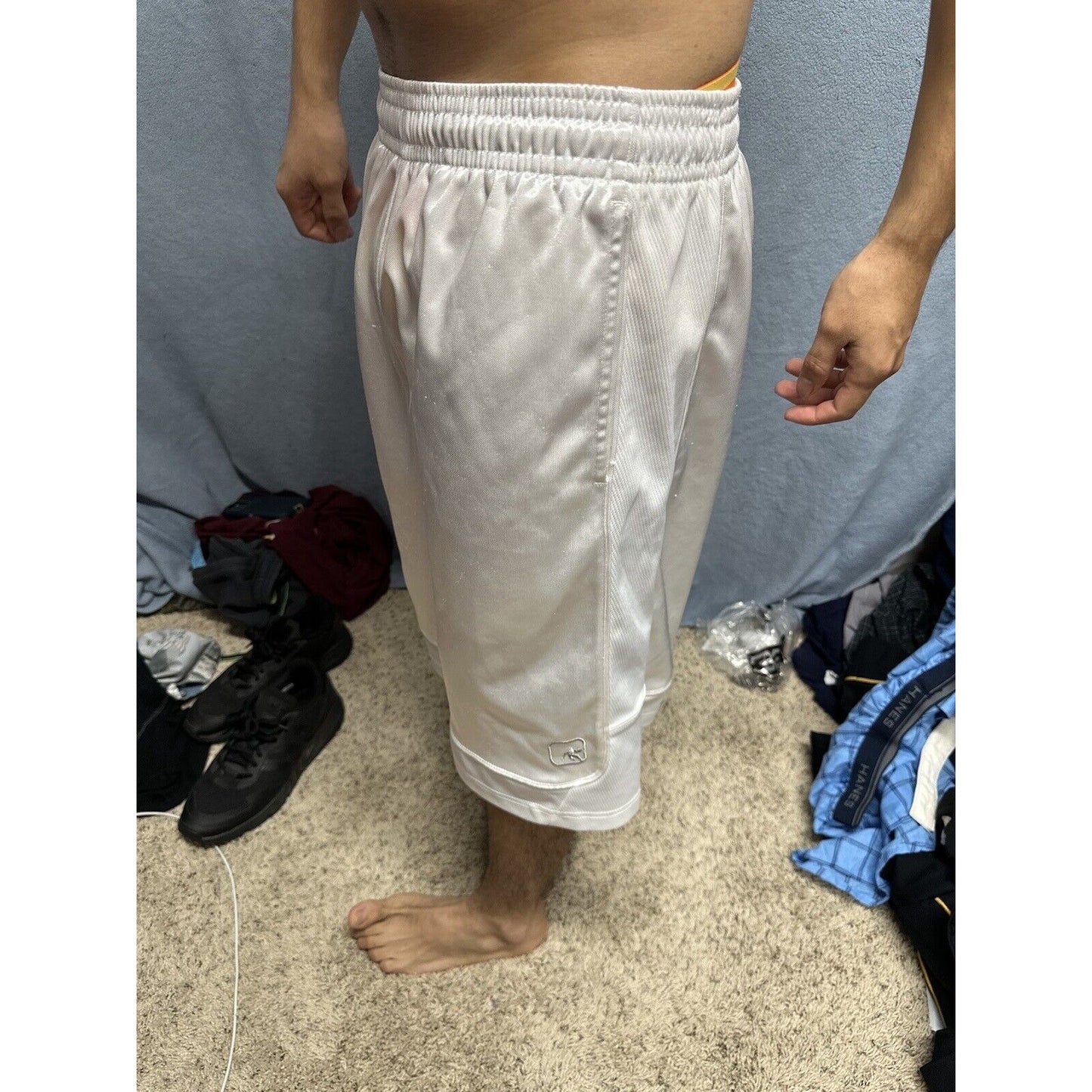 Men’s White AND1 Medium Athletic Shorts With Pockets