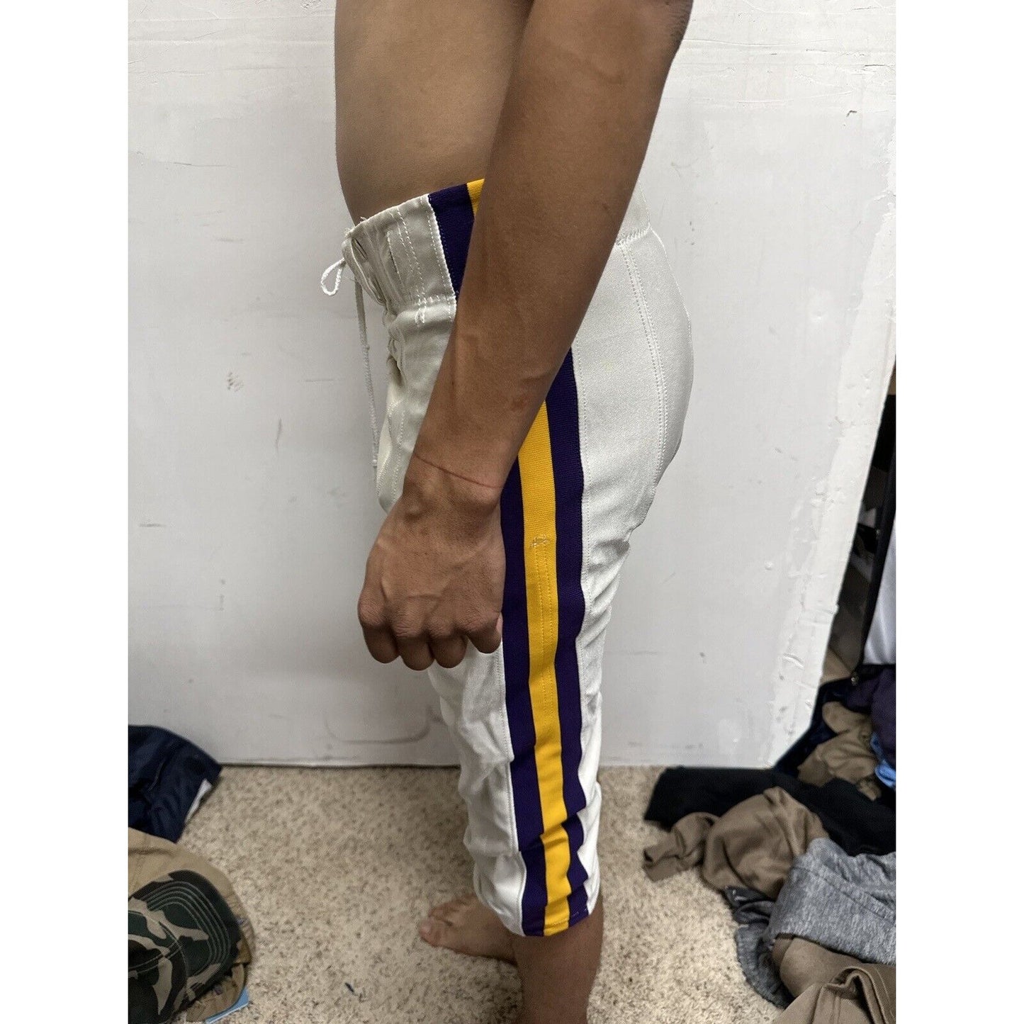 Men’s White Russell Athletics Size 36 Football Pants Gold Purple