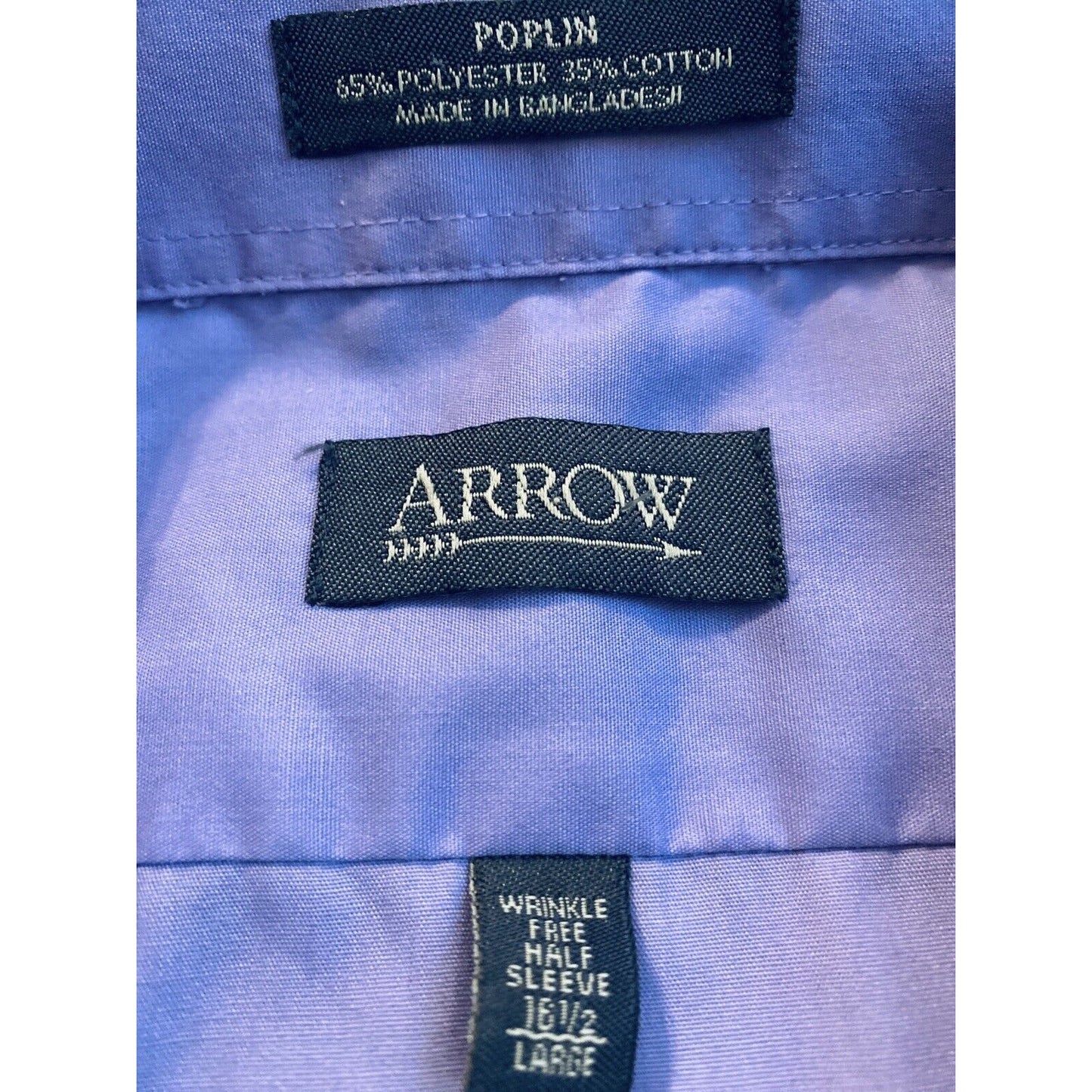 Arrow Lavender Men’s Large Short Sleeve Button-down Dress Shirt 16 1/2