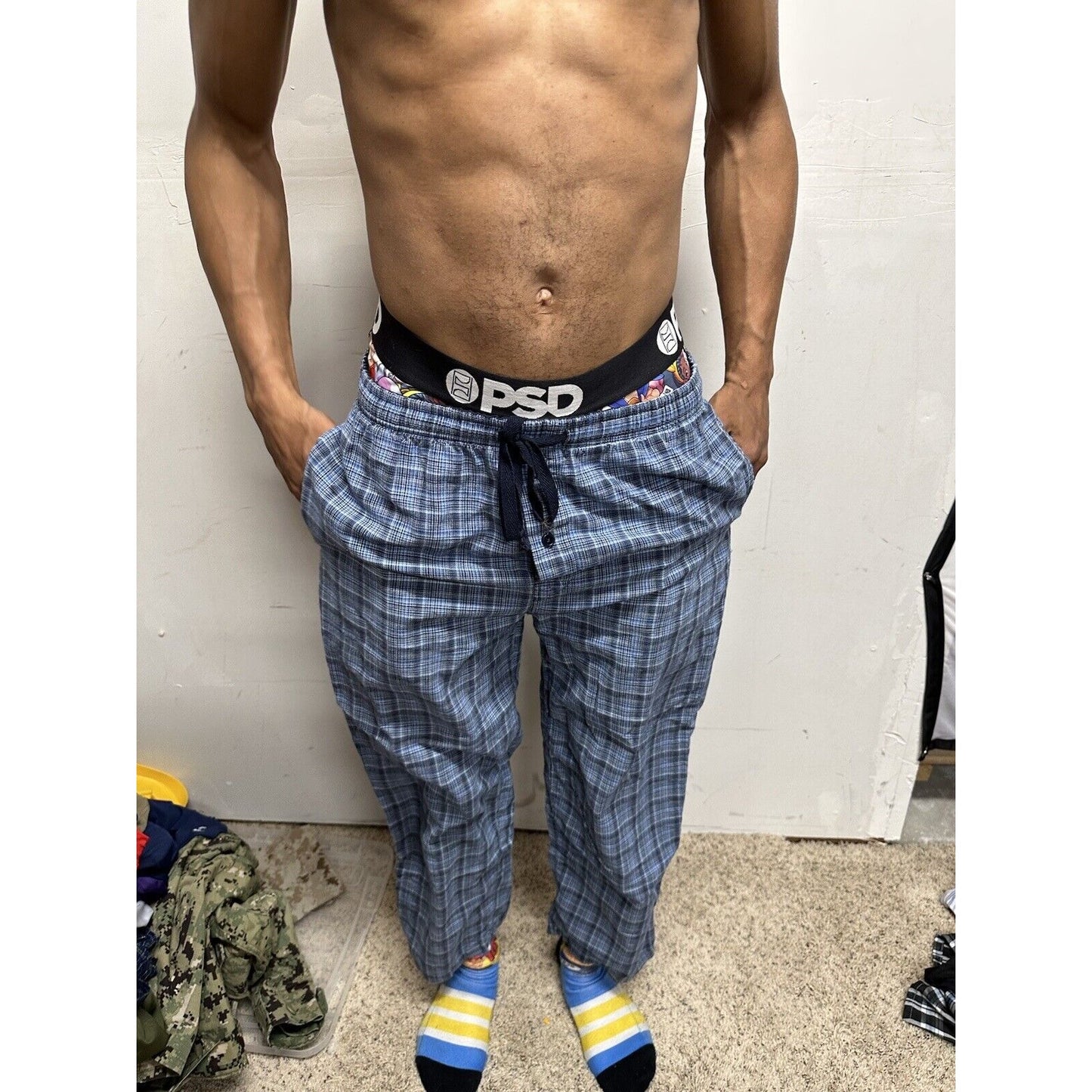 Men’s Blue Plaid Hathaway Sport Small Lounge Pants Pajamas