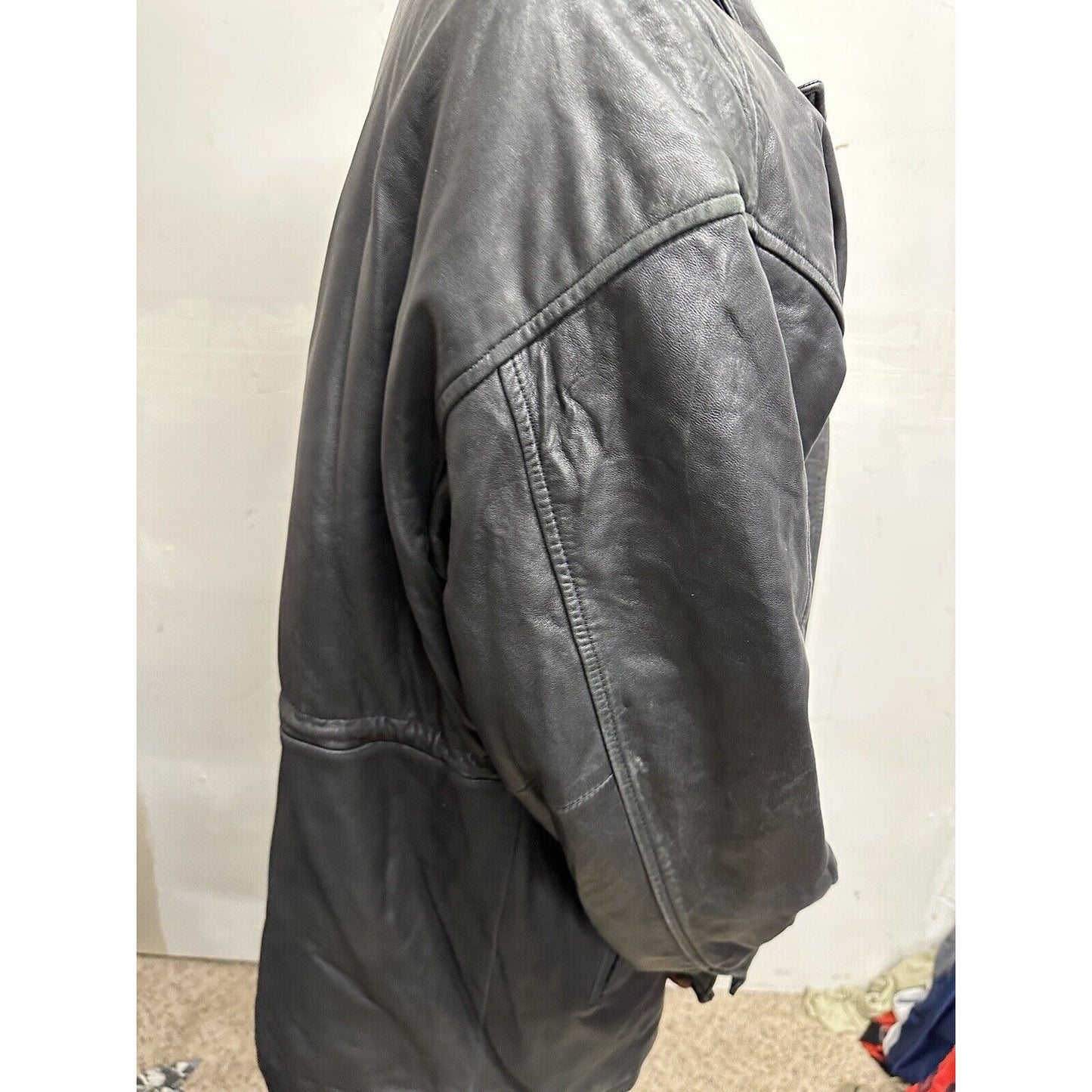 Men’s Large Black Bachrach Genuine Leather Jacket