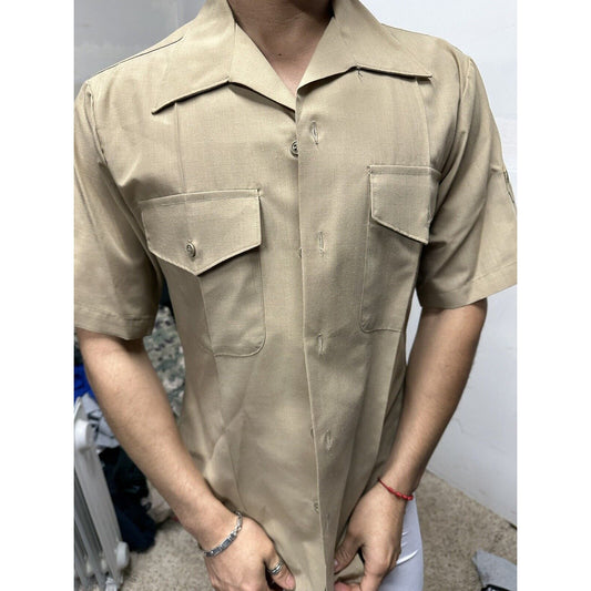 Men’s USMC Marines Khaki Dress Shirt 15 1/2 Short Sleeve