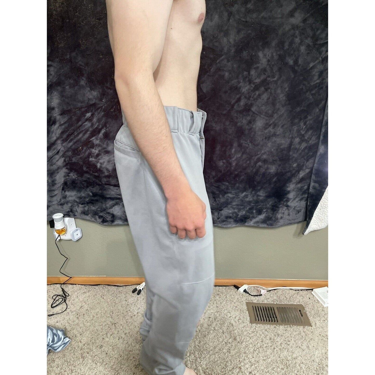Men’s Adidas Gray Baseball Pants Size Medium Climalite