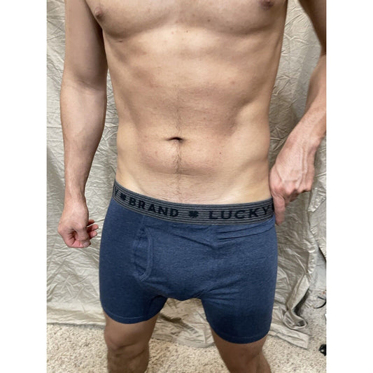 men's lucky brand dark blue boxer briefs stretch medium