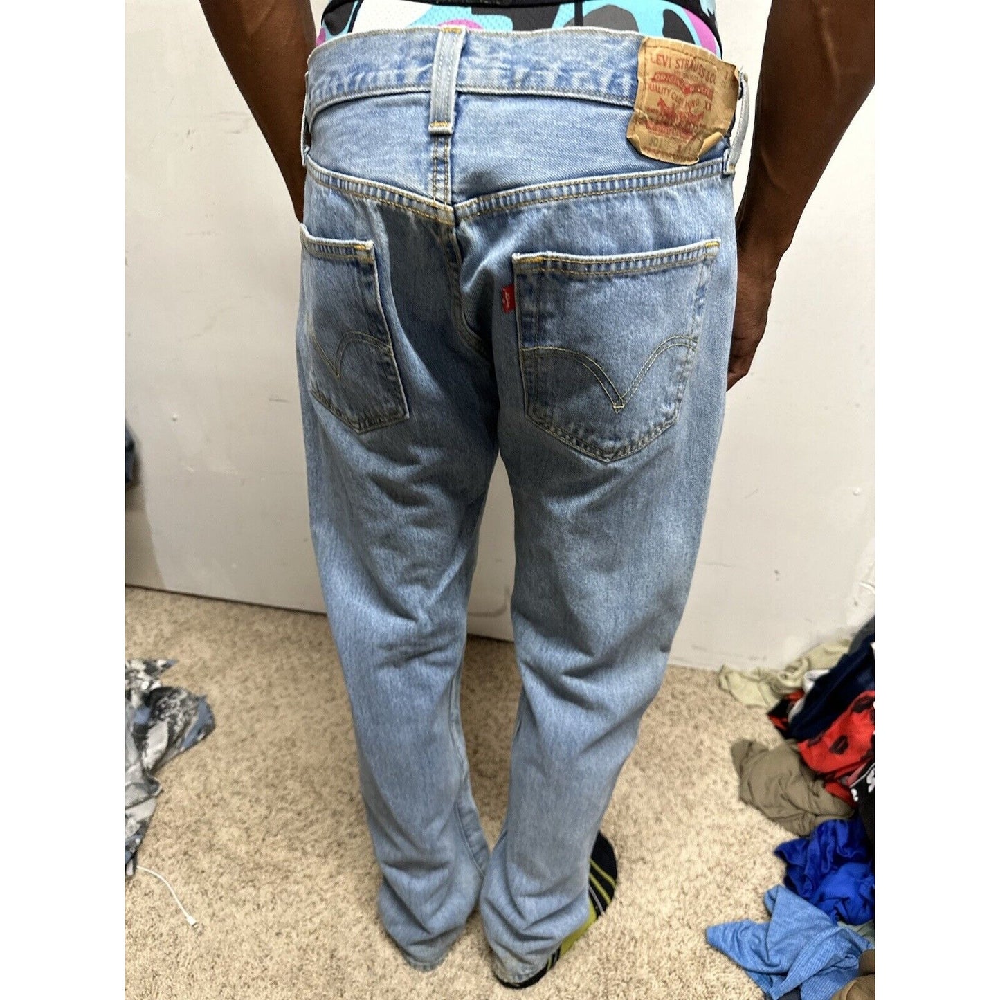 Men’s Blue 501 Levi’s Button Fly Jeans 34 X 32