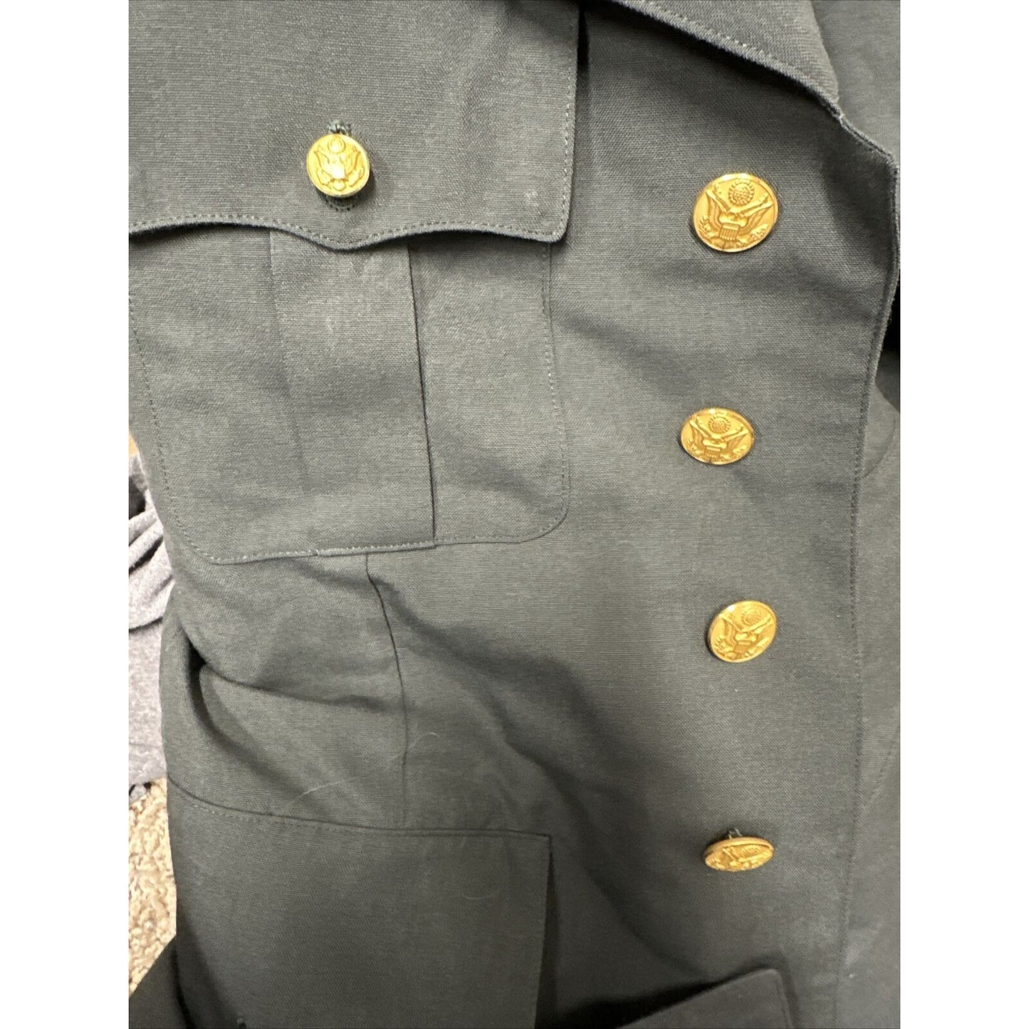 Men’s US Army Coat Jacket Uniform Top Service Dress Green 37R