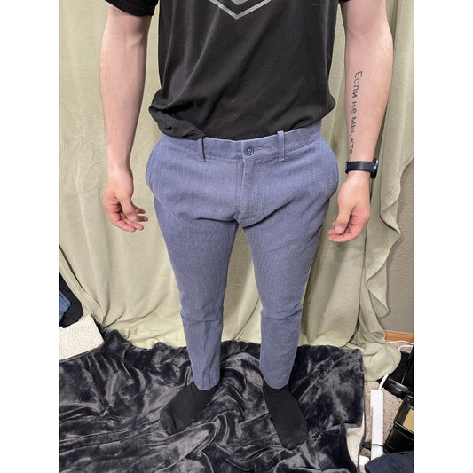 J. Crew Men’s Bluish Gray Cotton Dress Pants The Driggs 33 X 30