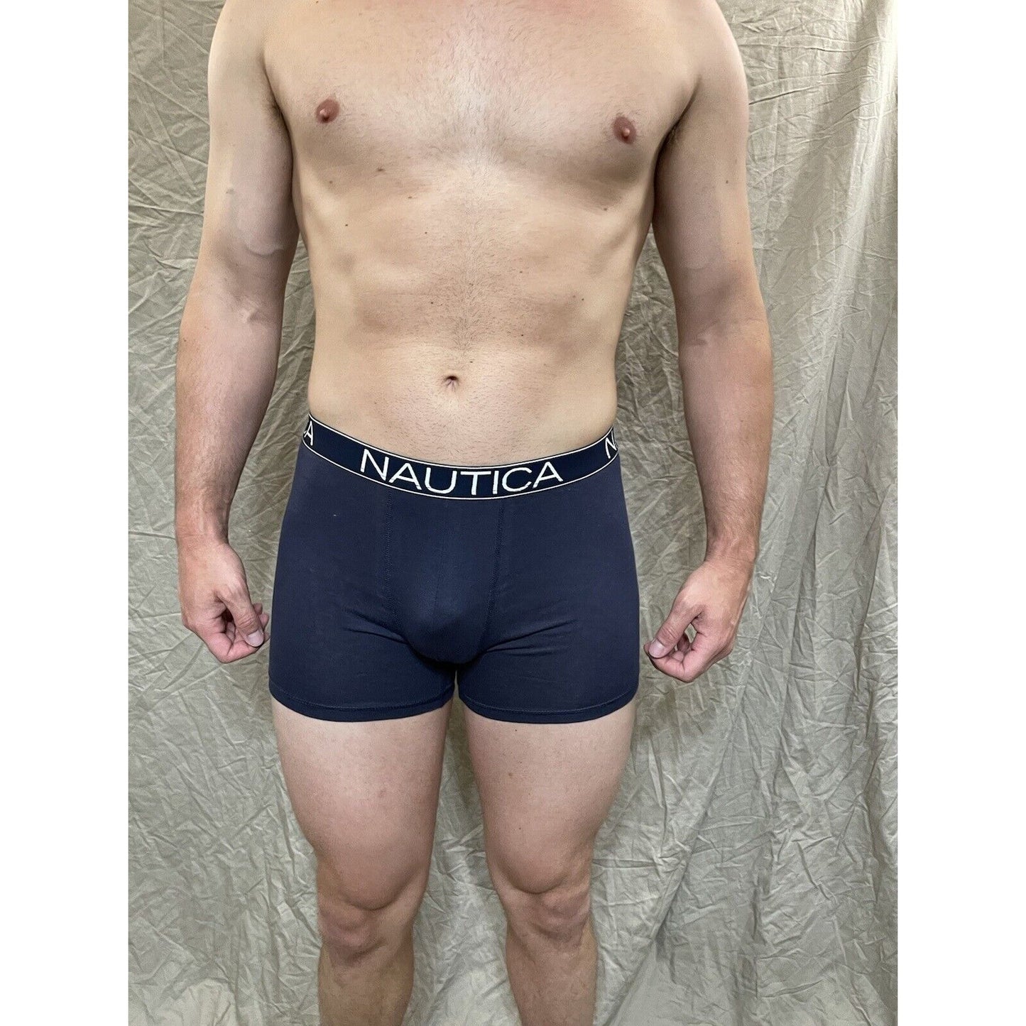 men's nautica 5% spandex boxer brief  Blue Large