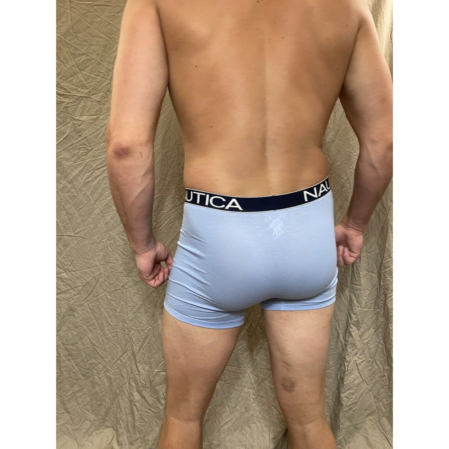 men's nautica 5% spandex boxer brief Light Blue Extra Large