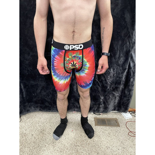 Men’s PSD Tie Dye Weed Medium Boxer Briefs New