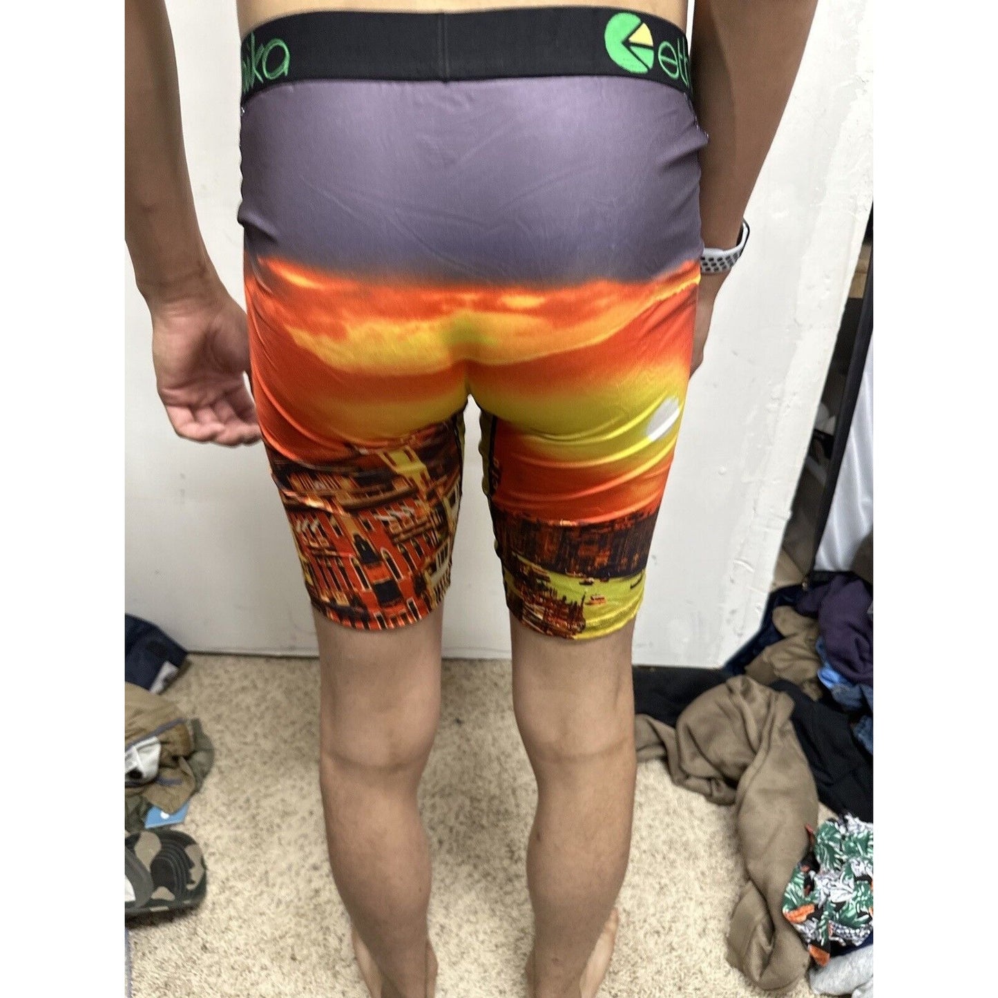 Men’s European Sunset Orange Ethika Large Boxer Briefs