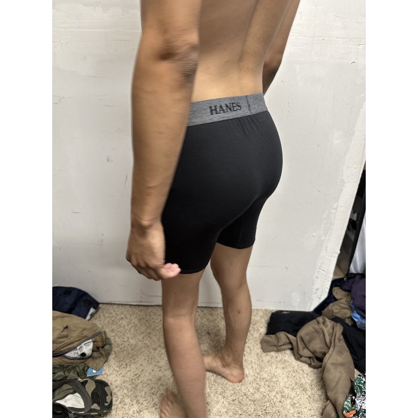 Men’s Hanes Black Boxer Briefs Large