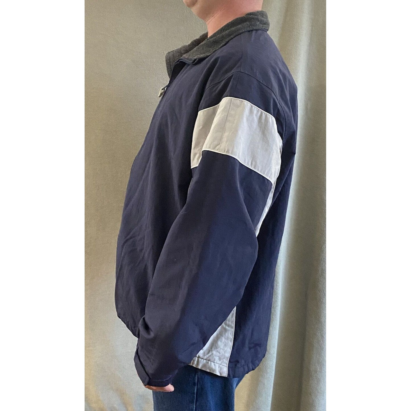 Old Navy Men’s Large Navy Blue Full-zip Varsity Jacket