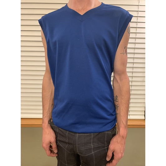 Men’s Pebble Beach Performance Muscle Sleeveless Large Blue Shirt