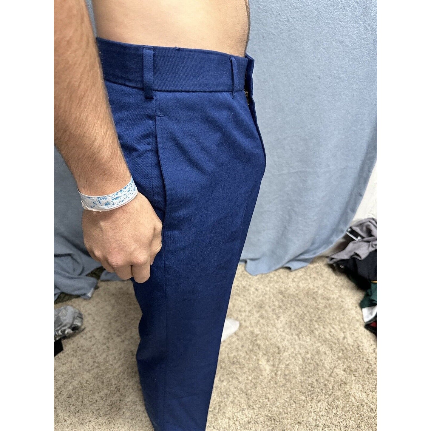 Men’s Usmc Trousers Uniform Pants Marines 33S Poly Wool Blue