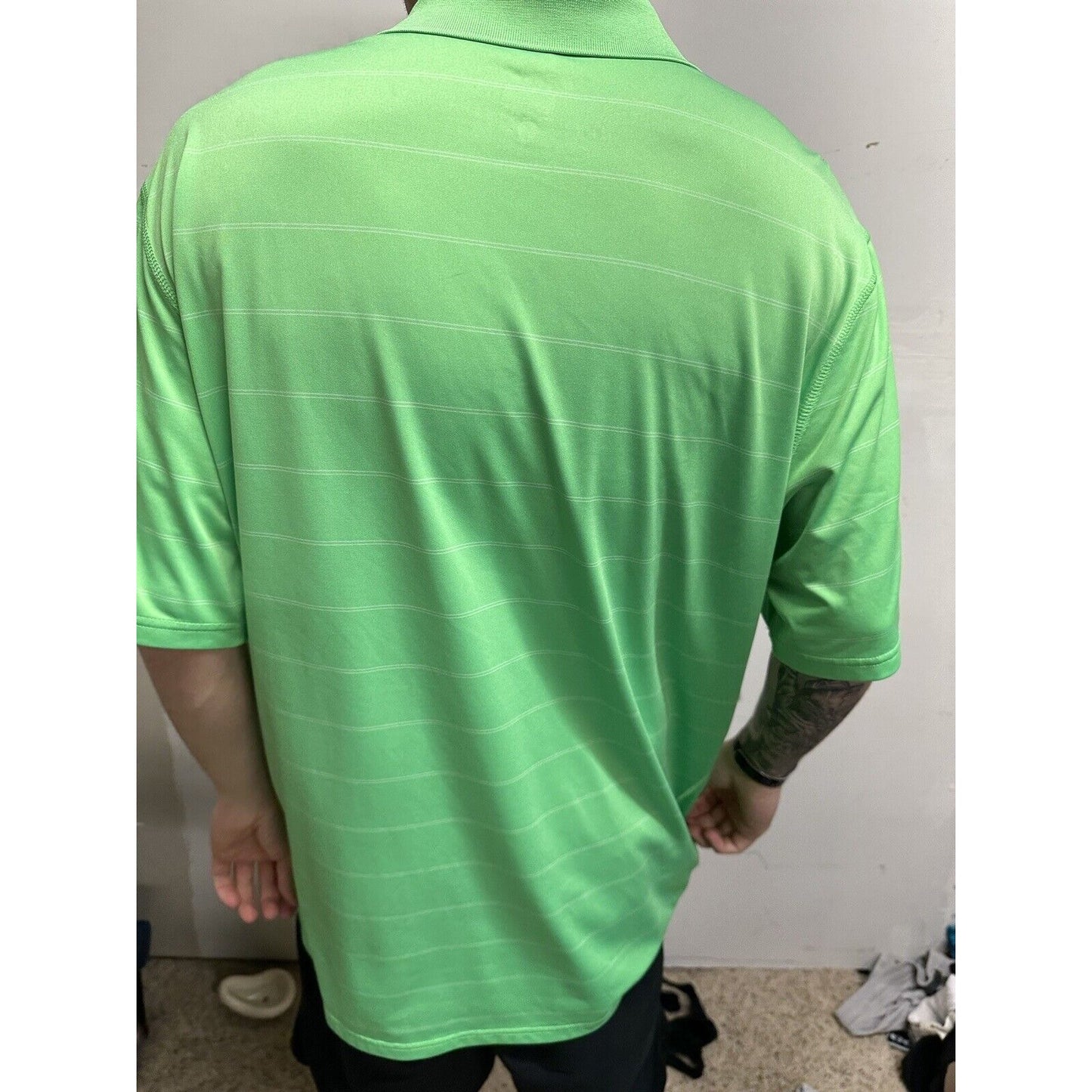 Men’s Lime Green Dri-fit Nike Polo Shirt  Large