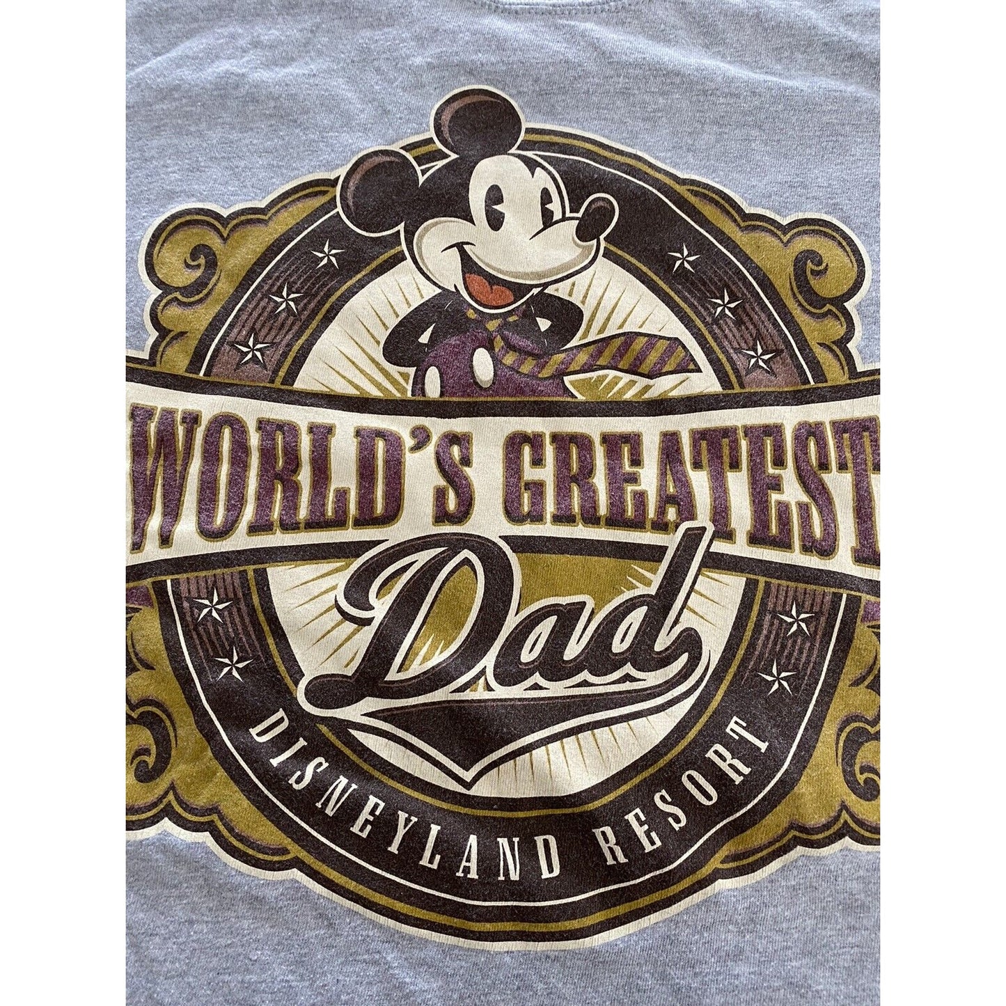 Walt Disney World World’s Greatest Dad Disneyland Mickey Mouse Mens Gray T-shirt