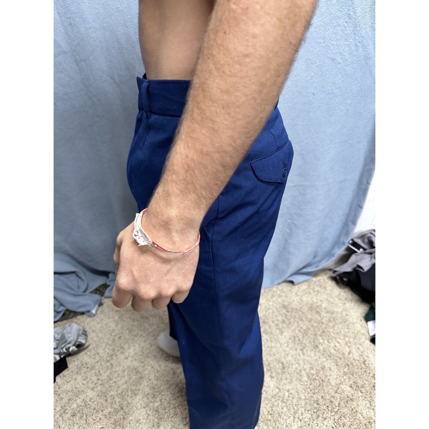 Men’s Usmc Trousers Uniform Pants Marines 33S Poly Wool Blue