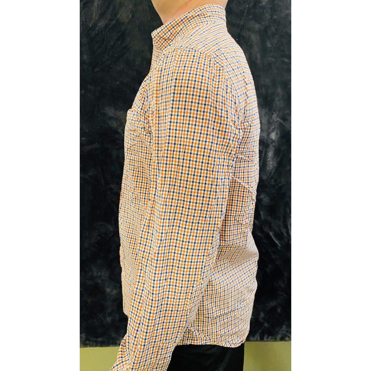 Men's Old Navy 'The Classic Shirt' Checked (blue + orange) Large Long Sleeves